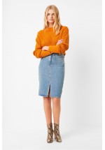 French Connection Reem Denim High Waisted Pencil Skirt (Mid Vintage)